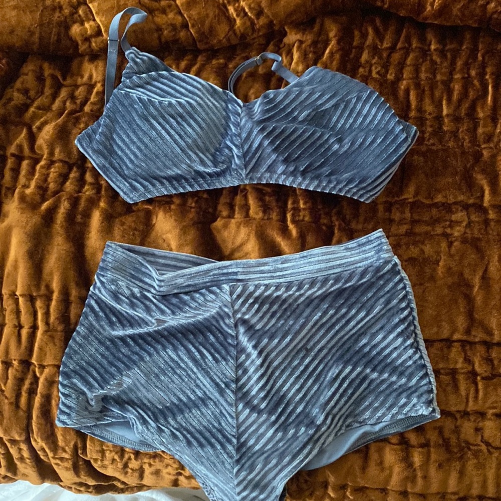 Lunalae Velvet Blue Pole Dance Set